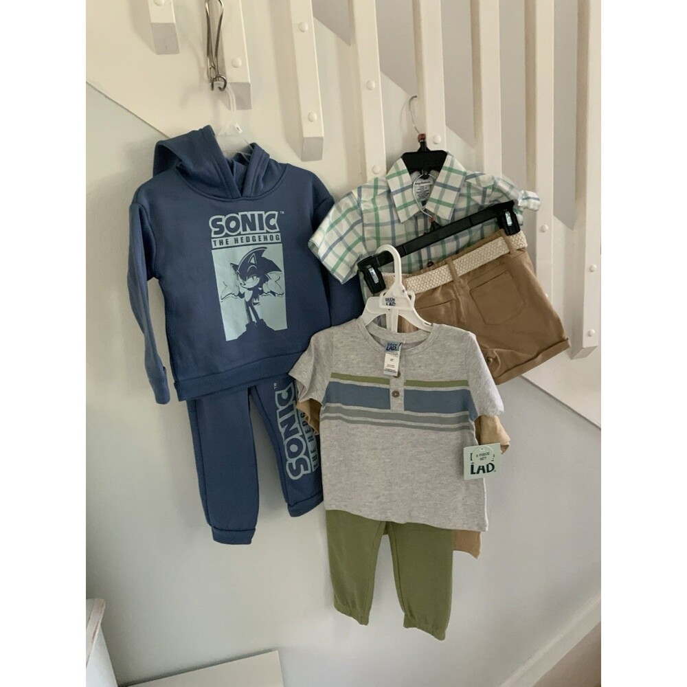 NWT Lot x7  Boys Spring Summer Clothes Tops Hoodie Pants Shorts 2T 3T